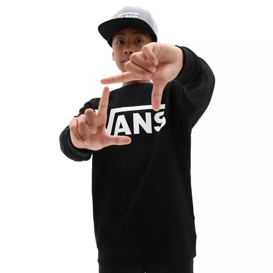 Garçons Vans Classic Crew (8-14 Ans) Noir-blanc