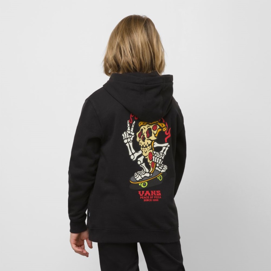 Sweat Vans Pizzeria Pull Garçon (8-14 Ans) Noir