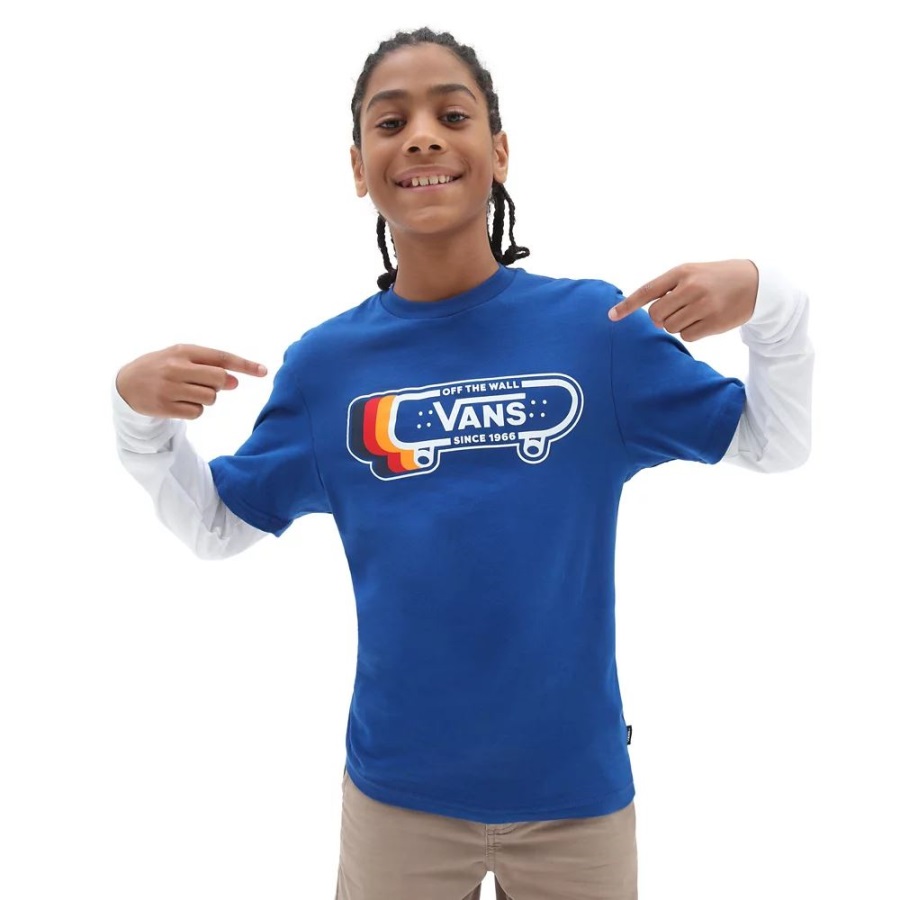 Vans Boys Sk8 Since 1966 Twofer T-shirt Manches Longues (8-14 Ans) Bleu