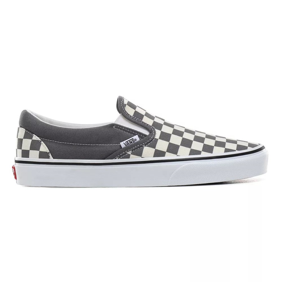 Vans Damier Classique Chaussures à Enfiler Gris