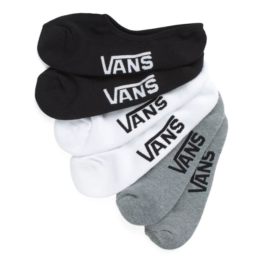 Vans Classic Super No Show Us 9.5-13 (3 Paires) Noir-gris