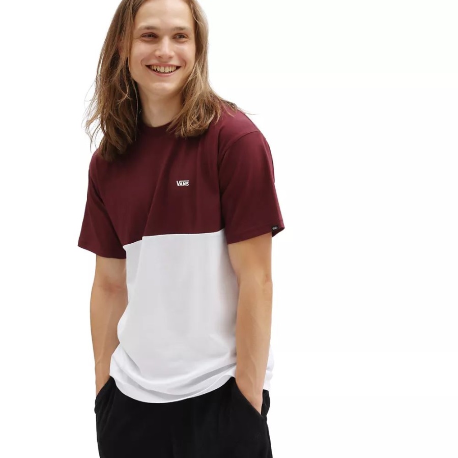 T-shirt Vans Color Block Rouge