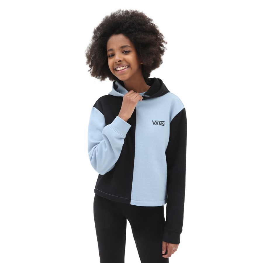Vans Sweat à Capuche Filles Block It Crop (8-14 Ans) Bleu