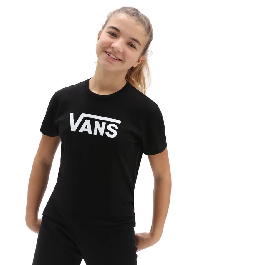 Vans T-shirt Girls Flying V Crew (8-14 Ans) Noir