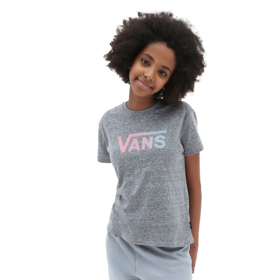 Vans T-shirt Girls Flying V Crew (8-14 Ans) Gris