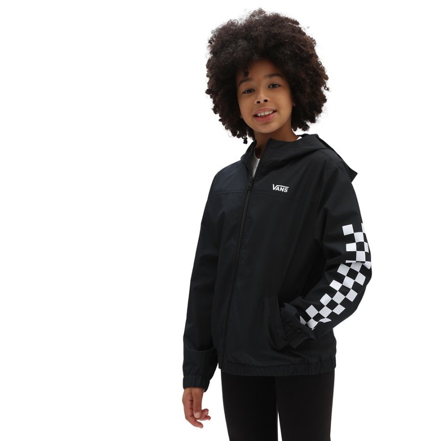 Vans Gr Filles Kastle Coupe-vent Classique (8-14 Ans) Noir-blanc