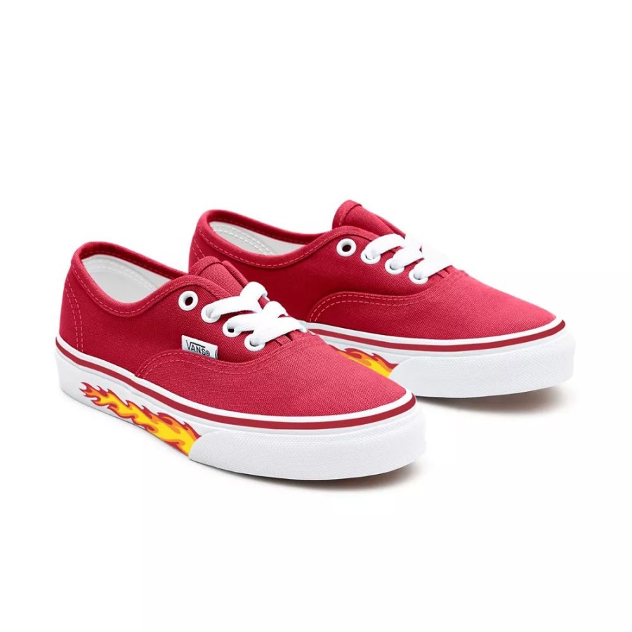 Vans Kids Customs Rouge Flamme Authentique (4-8 Ans)