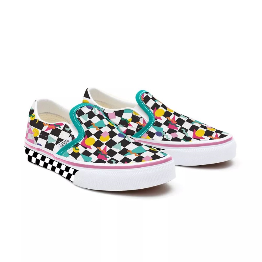 Vans Kids Customs Slip-on Géométrique Damier (4-8 Ans)