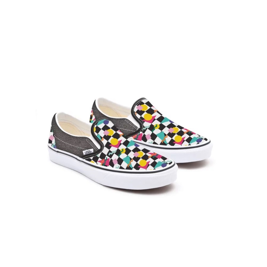 Vans Kids Customs Glitter Géométrique Damier Slip-on (4-8 Ans)