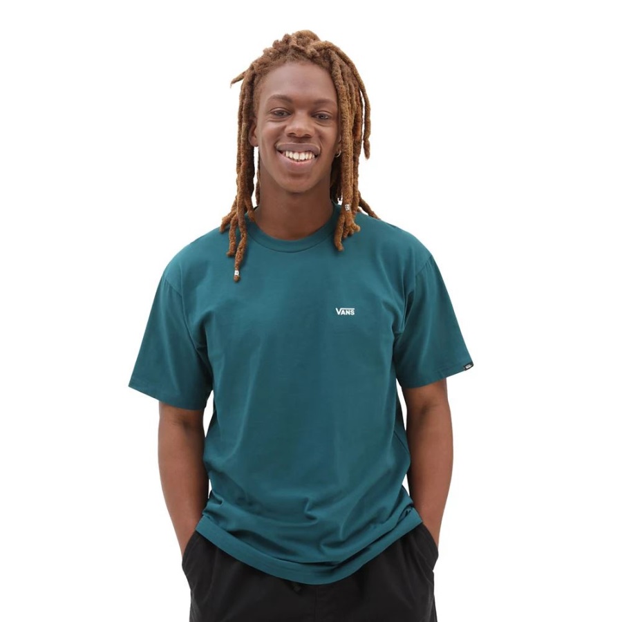 Vans T-shirt Logo Poitrine Gauche Bleu