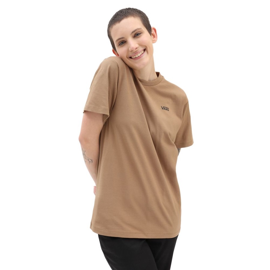 Vans T-shirt Logo Poitrine Gauche Marron