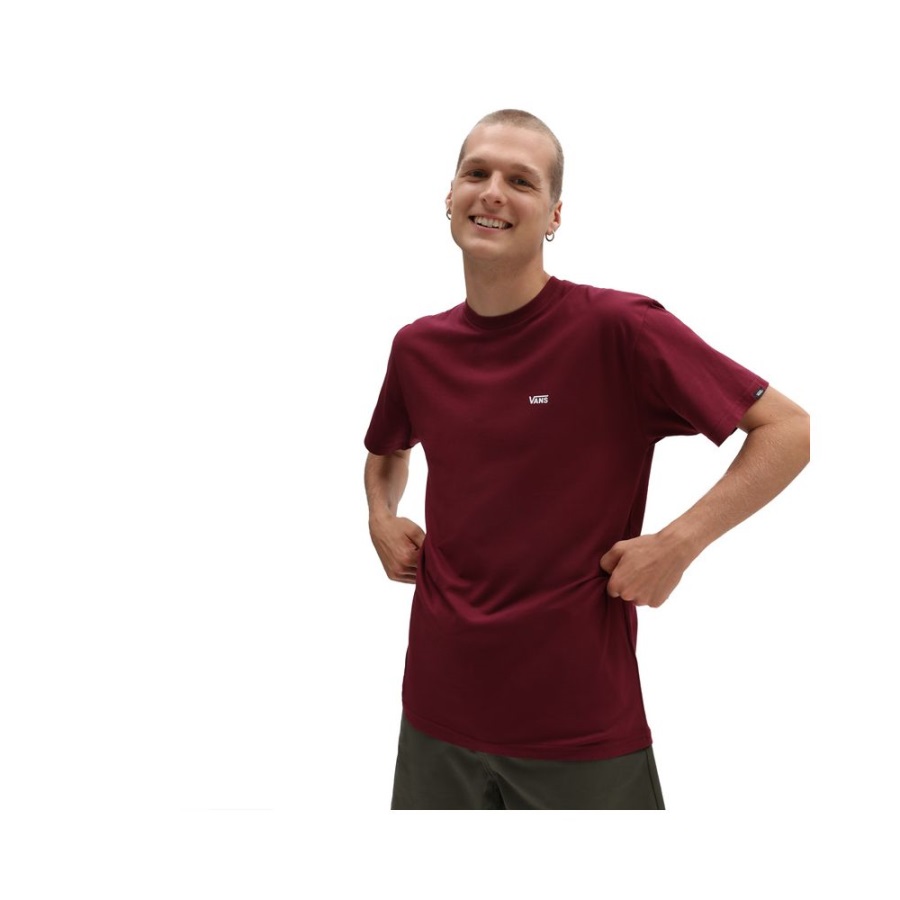 Vans T-shirt Logo Poitrine Gauche Rouge
