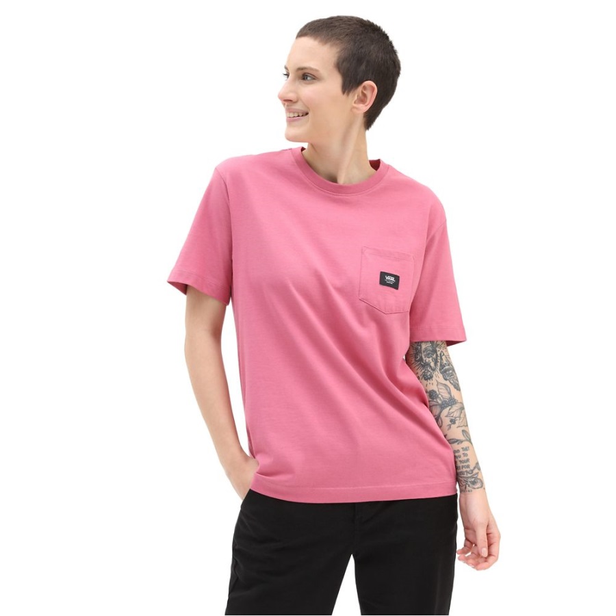 Vans T-shirt Poche Patchée Rose
