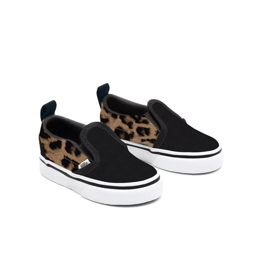 Vans Chaussures Pour Tout-petits Customs Léopard Noir (1-4 Ans)