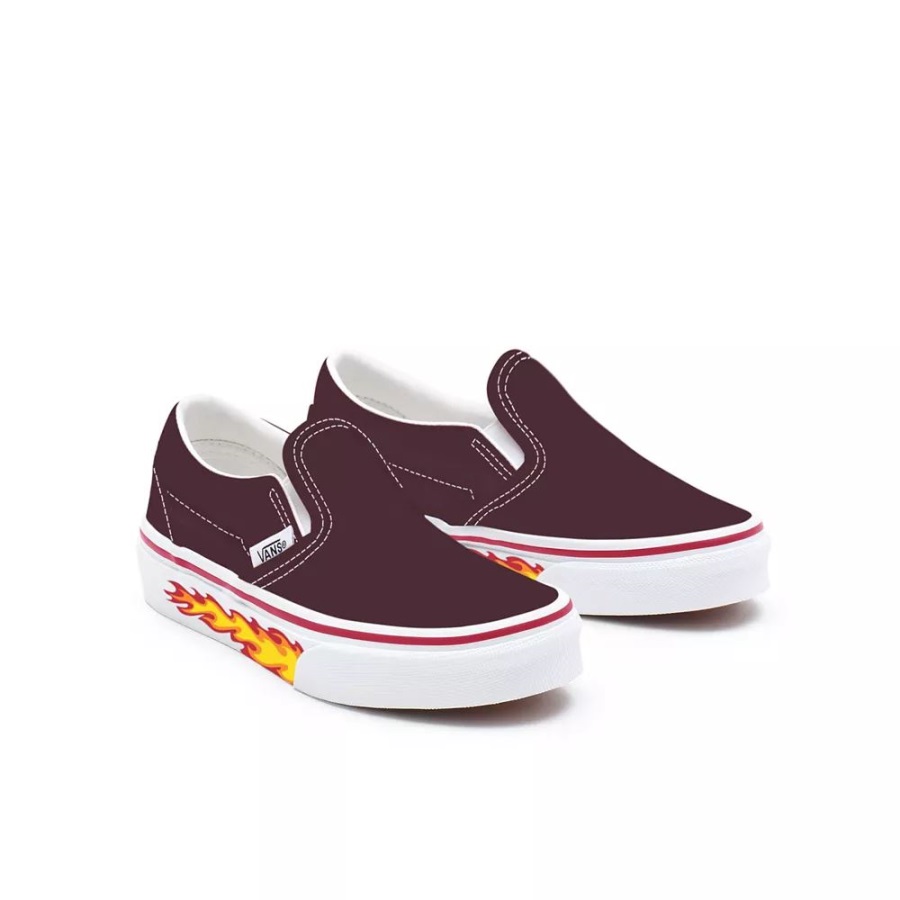 Vans Chaussures Bambin Customs Flame Port Royale Slip-on (1-4 Ans)