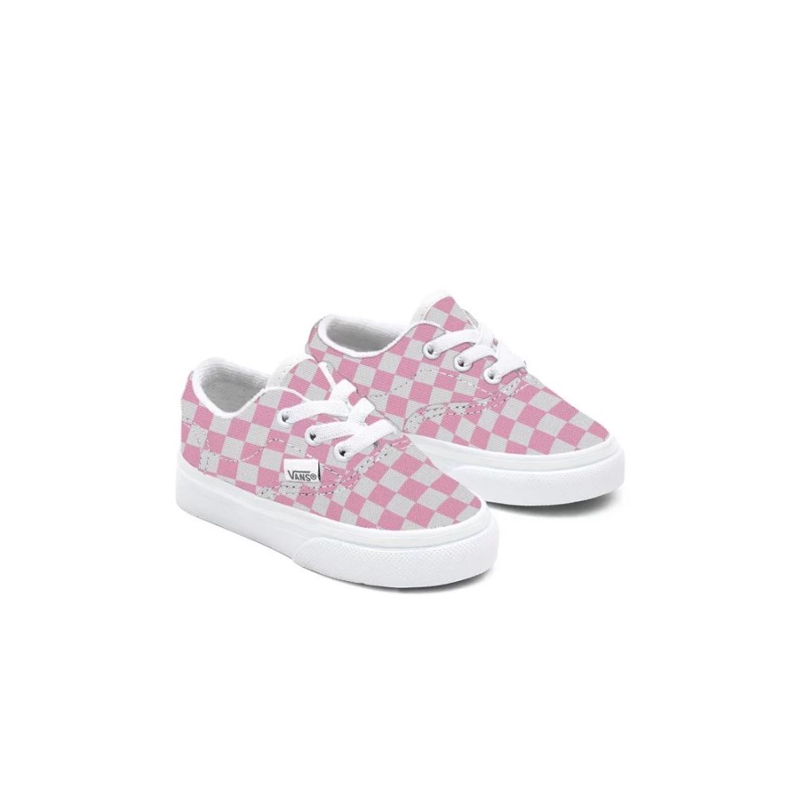 Vans Chaussures Pour Tout-petits Customs Roses Damier Authentiques (1-4 Ans)