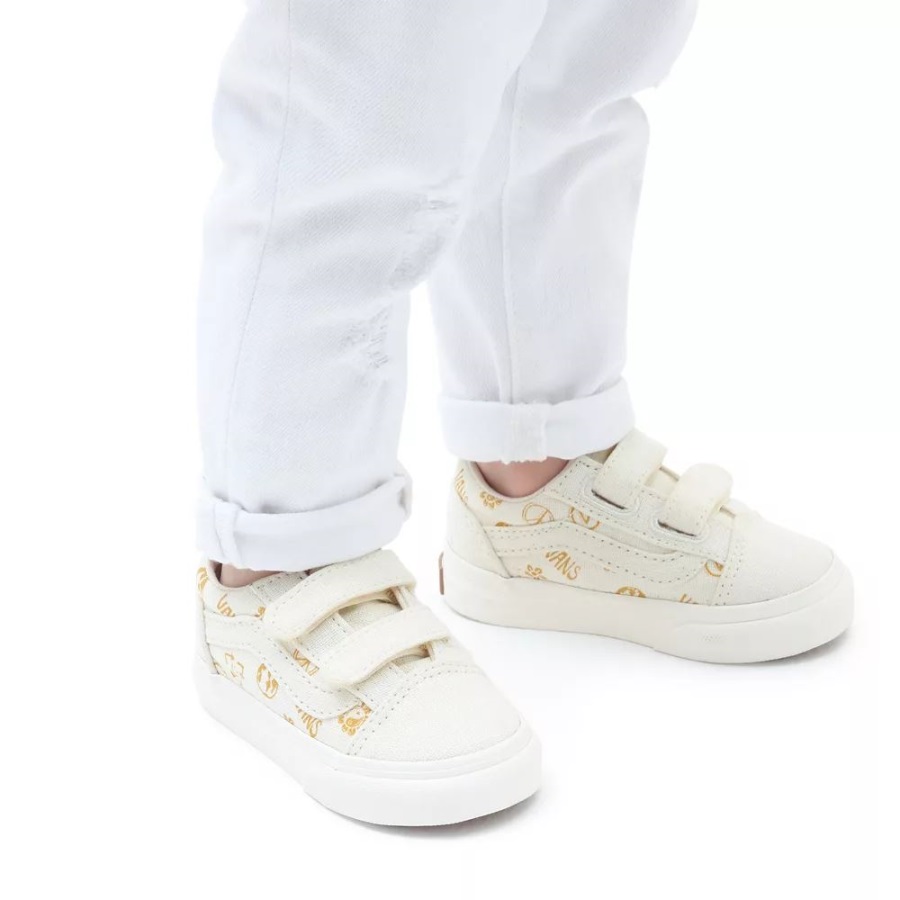 Chaussures Vans Bambin Old Skool V (1-4 Ans) Blanc