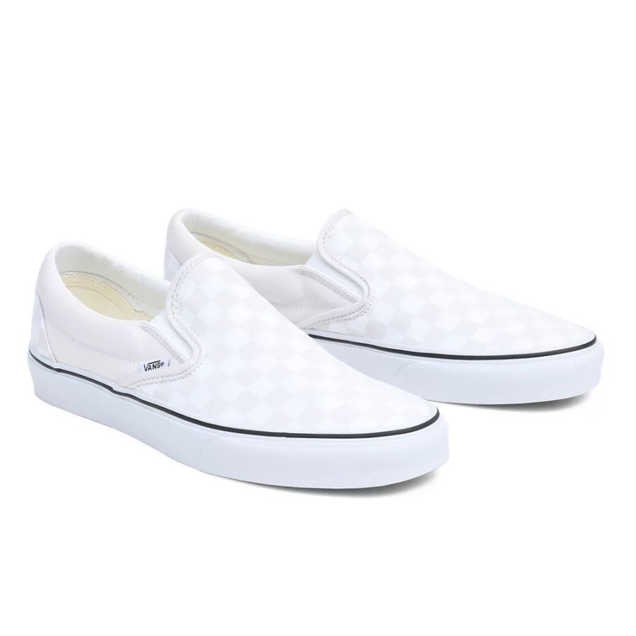 Vans Chaussures à Enfiler Classiques Blanches