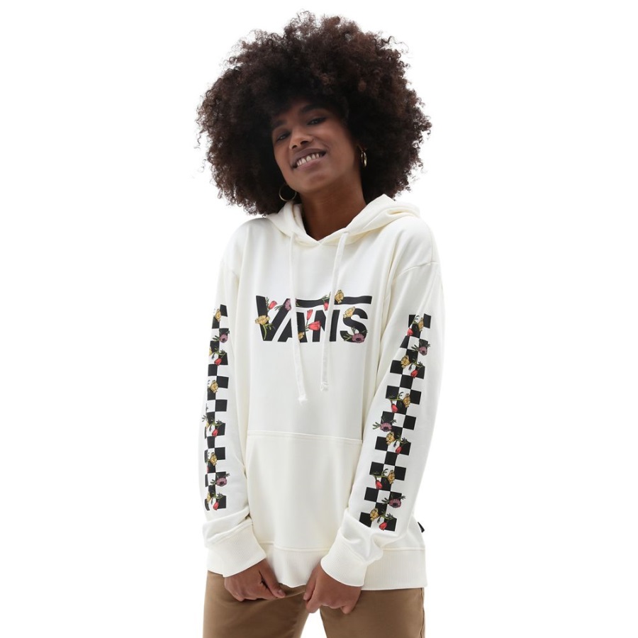 Vans Wyld Tangle Poppy Bff Sweat à Capuche Manches Longues Blanc