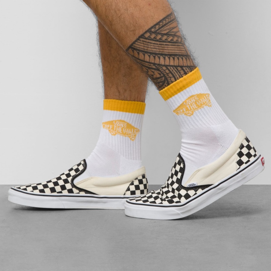 Vans Art Half Crew Chaussette Taille 9.5-13 Jaune Jaune