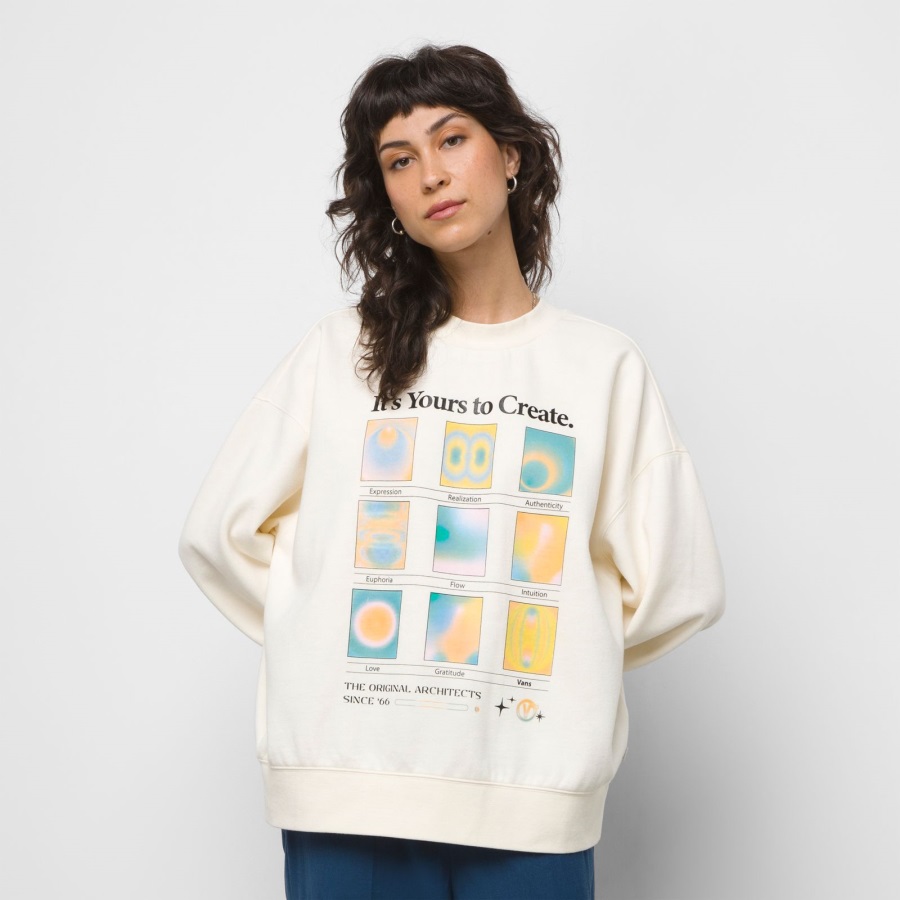 Vans Auras Slouchy Pull Crew Blanc Antique