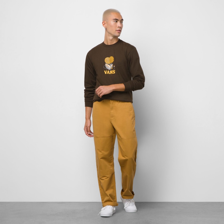 Vans Authentique Pantalon Chino Ample à Double Genou Brun Os