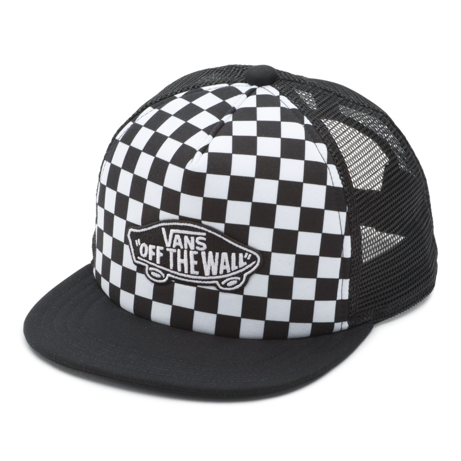 Vans Boys Classic Patch Trucker Plus Chapeau Damier Noir-blanc