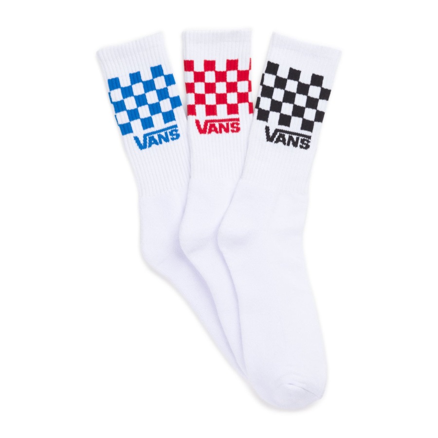 Vans Check Crew Chaussettes 3 Pack Taille 6.5-9 Asst