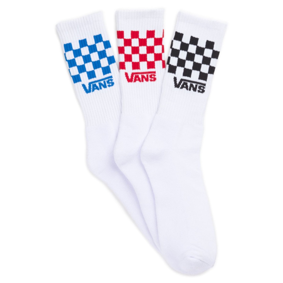 Vans Check Crew Chaussettes 3 Pack Taille 9.5-13 Asst