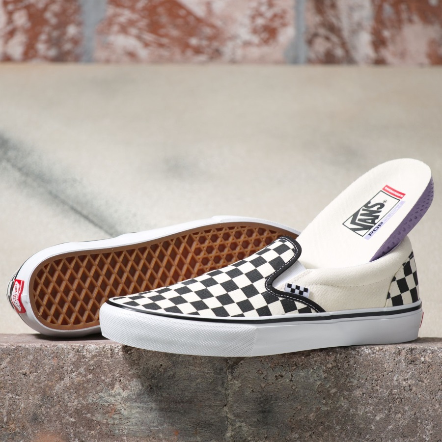 Vans Checkerboard Skate Slip-on Noir Blanc Cassé