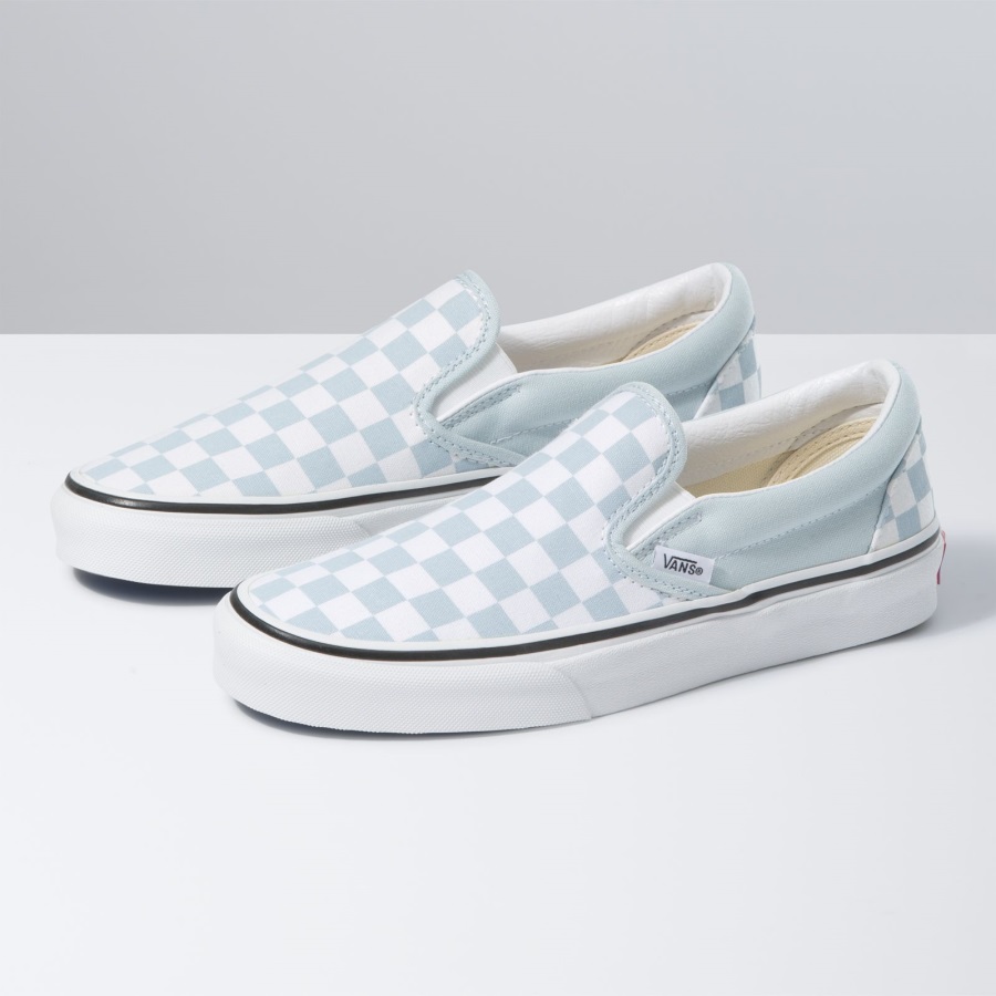 Vans Checkerboard Slip-on Bleu Bébé-true White