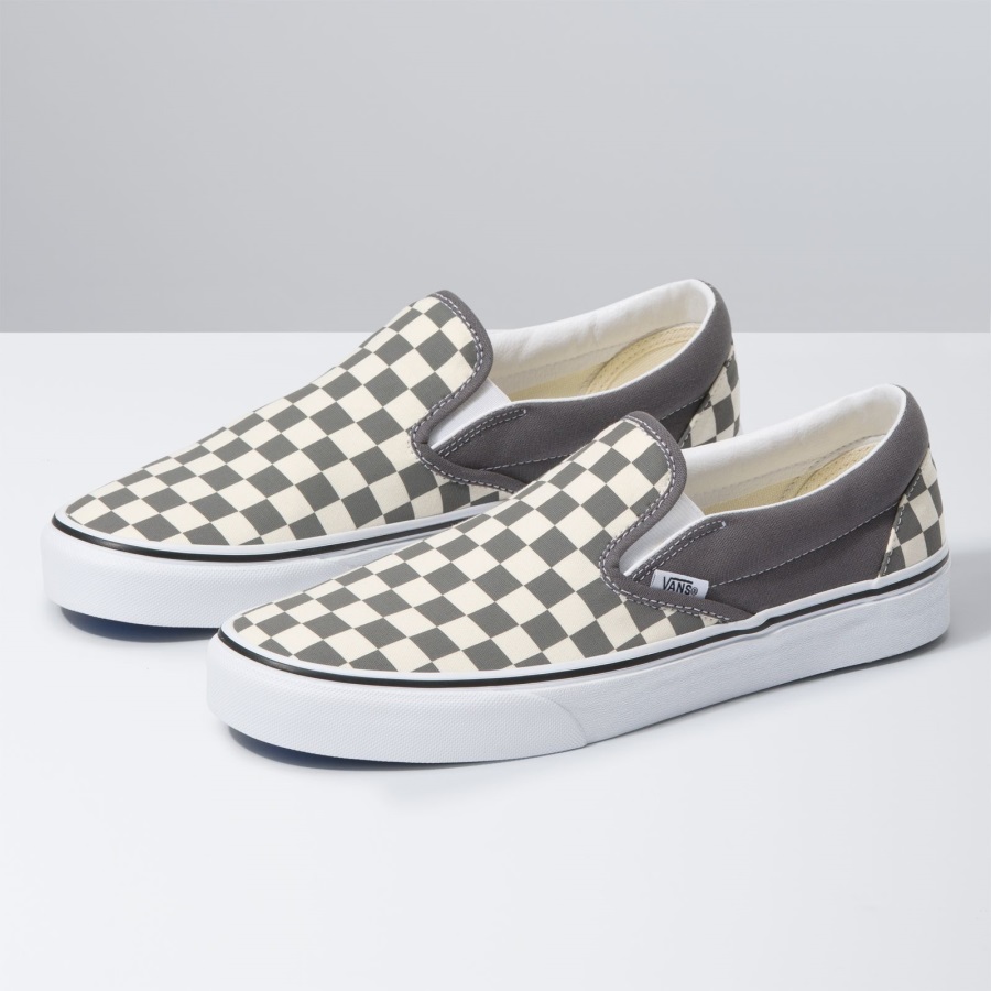 Vans Checkerboard Slip-on étain-true White