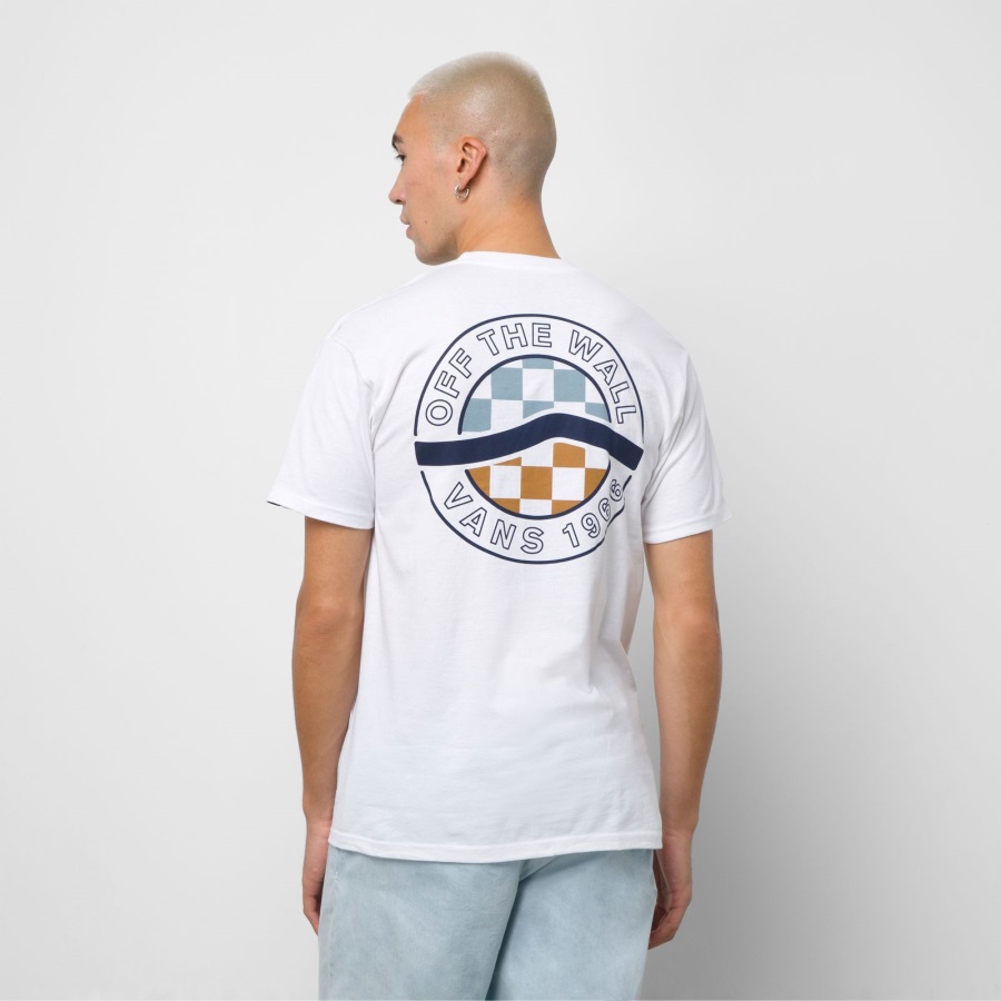 T-shirt Vans Circle Sidestripe Blanc
