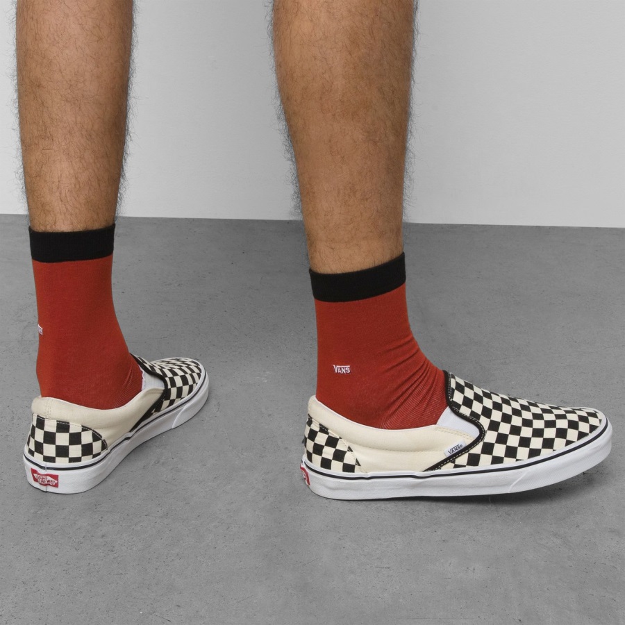Vans Classic 3/4 Crew Chaussette Taille 9.5-13 Chili Oil