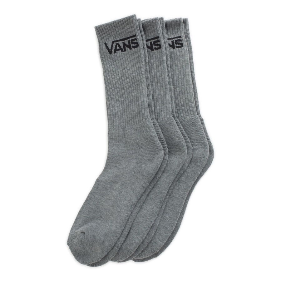 Vans Classic Crew Chaussettes Lot De 3 Taille 6.5-9 Gris Chiné