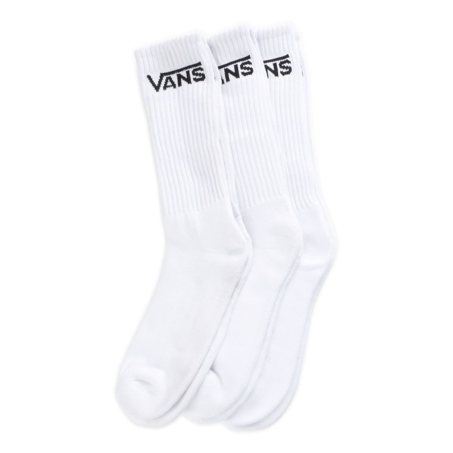 Vans Classic Crew Chaussettes Lot De 3 Taille 6.5-9 Blanc