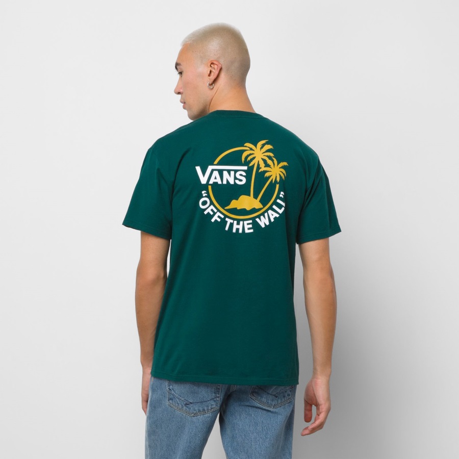 Vans T-shirt Classic Mini Dual Palm Jardin-blanc-jaune