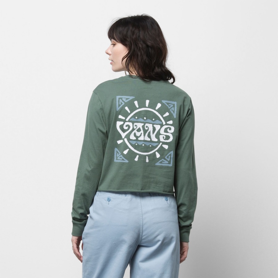Vans Colima T-shirt Court Bff à Manches Longues Vert Canard