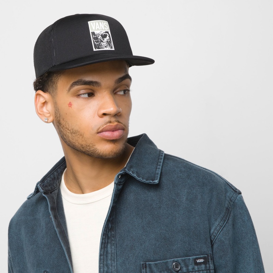 Vans Bande Dessinée Casquette De Camionneur Noir