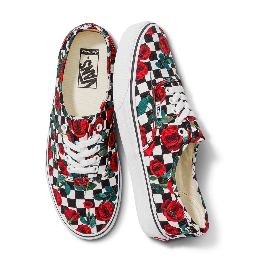Vans Customs Damier Roses Authentique Large