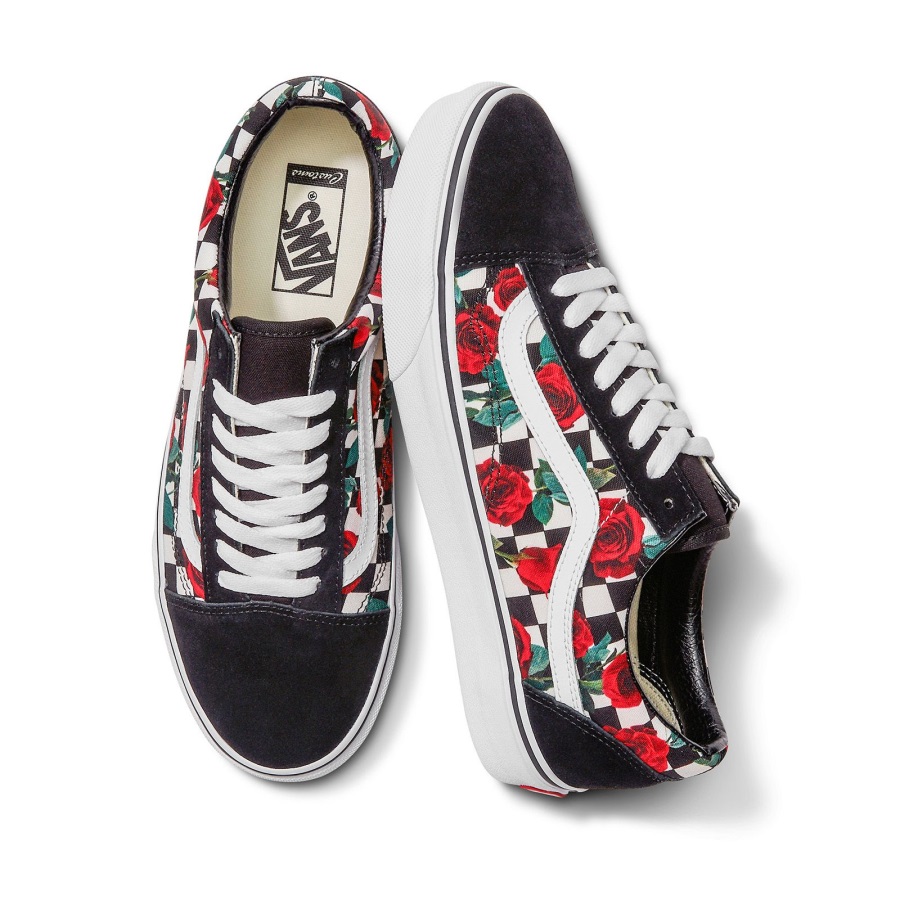 Vans Customs Damier Roses Old Skool