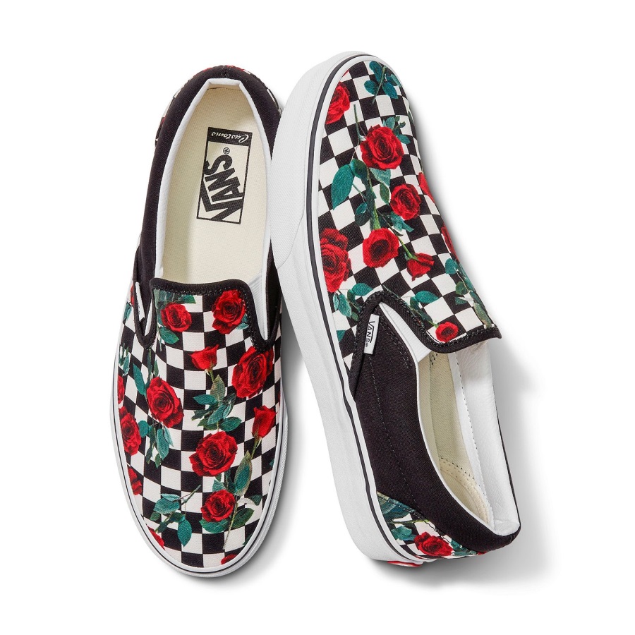 Vans Customs Damier Roses Slip-on Large
