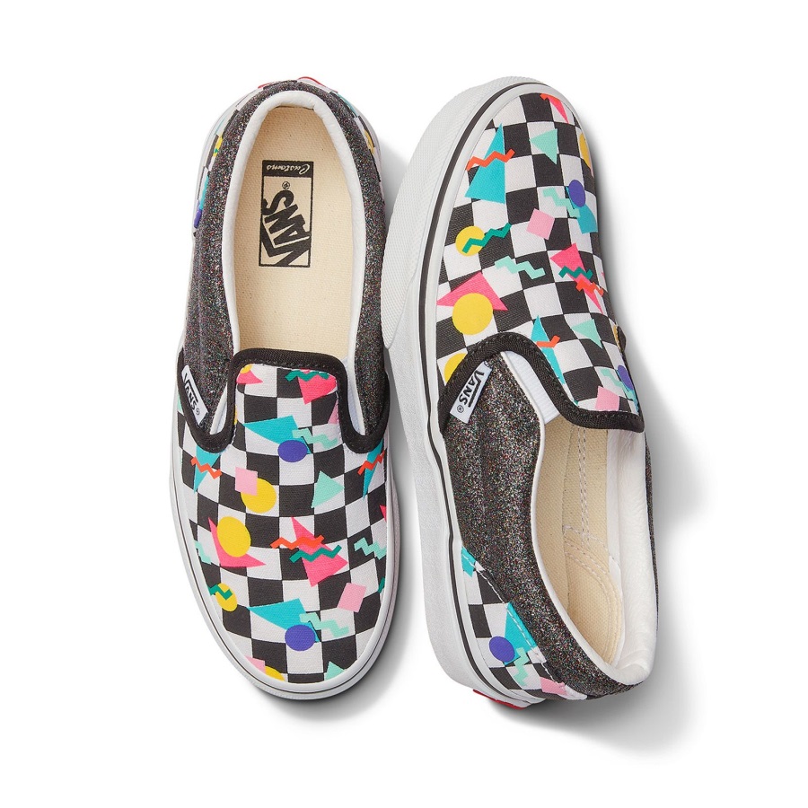 Vans Customs Slip-on Damier Géométrique Enfant