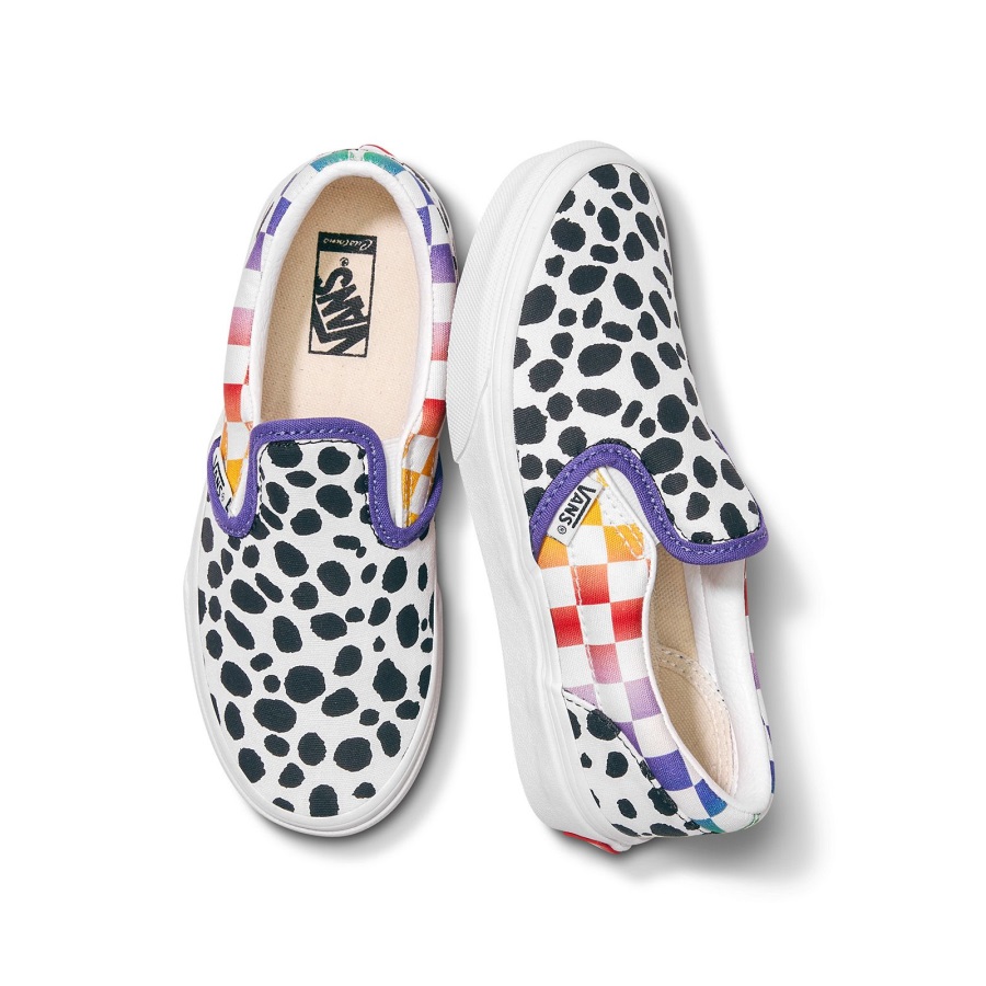 Vans Customs Enfants Arc-en-ciel Dalmatien Slip-on