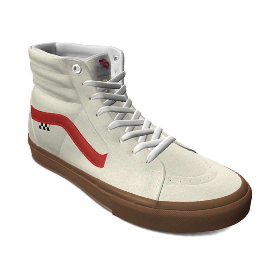 Vans Customs Guimauve Daim Skate Sk8-hi