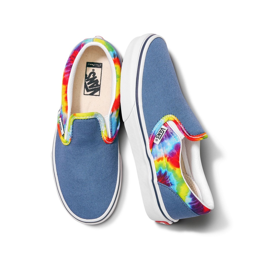 Vans Customs Bleu Marine Arc-en-ciel Tie-dye Slip-on Large