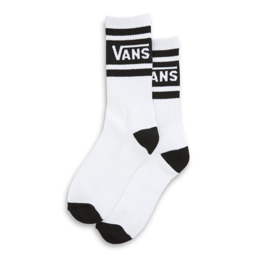 Vans Drop V Crew Chaussettes Enfant 10-13.5 Blanc-noir