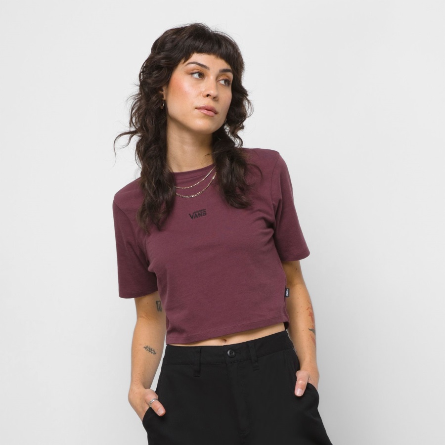 Vans Volant V Crop Crew Sport Tee Catawba Raisin
