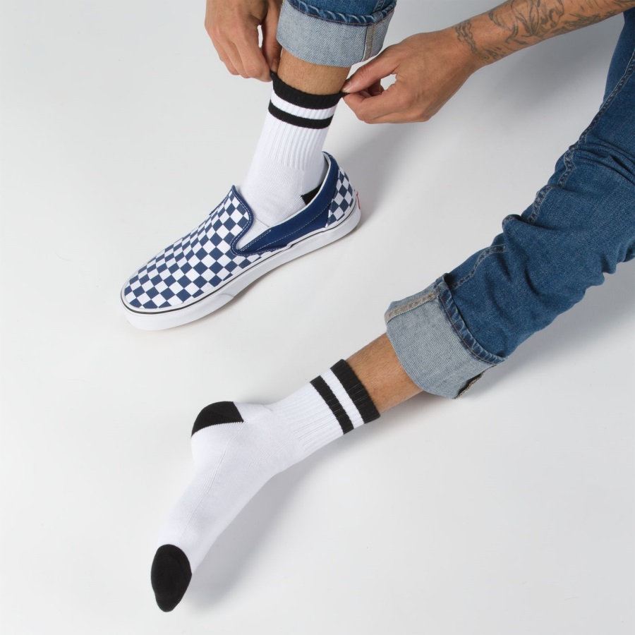 Vans Half Crew Chaussette Taille 6.5-9 Blanc-noir