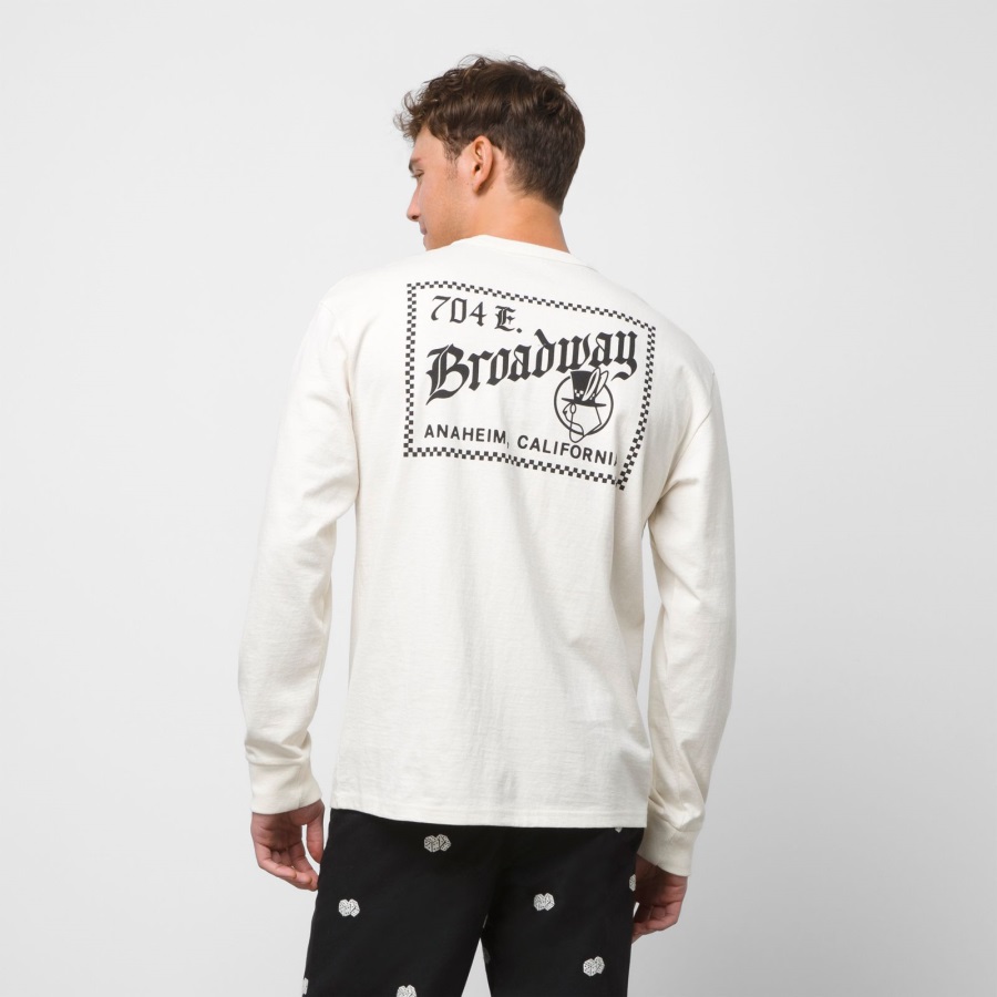 Vans High Hat T-shirt Manches Longues Blanc Antique